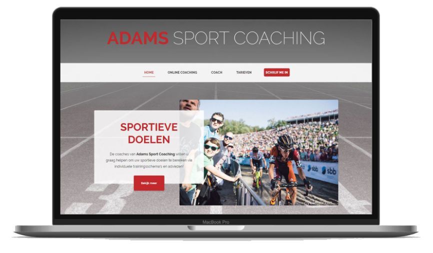 printscreen website Adams Sport Coaching