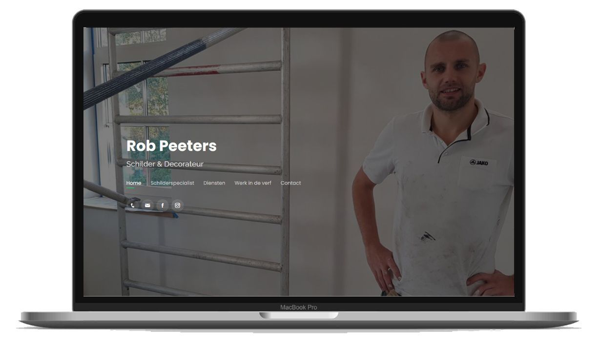 printscreen website Huizepeeters Rob Peeters schilder
