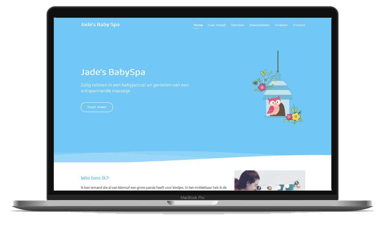 printscreen website Jades Baby Spa