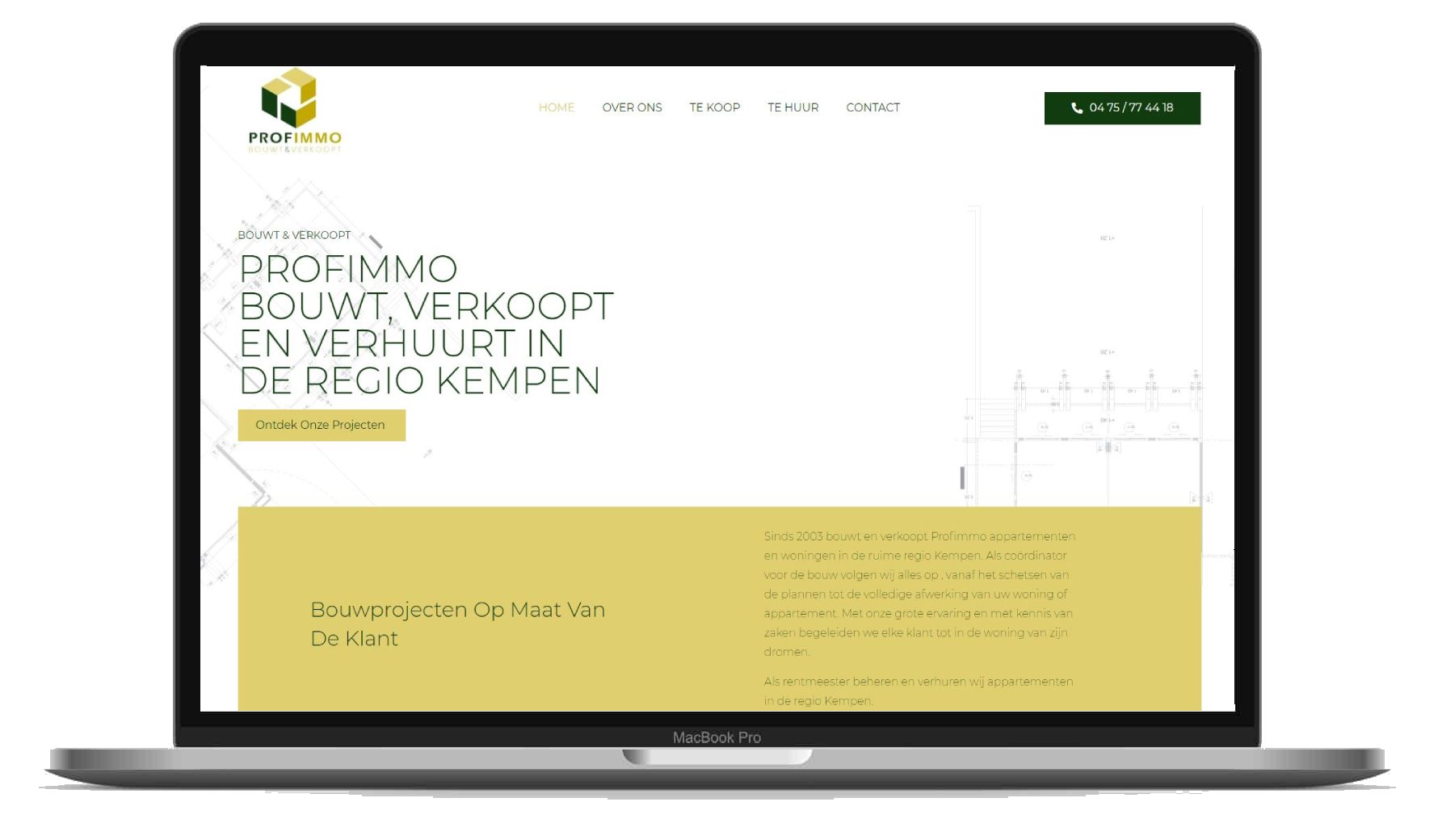 printscreen website Profimmo BV